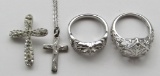 STERLING CROSS SPARKLY LOT!