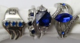 4-FLASHY STERLING SILVER RINGS WITH