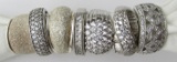 7-FLASHY STERLING SILVER RINGS