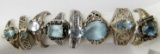 8-ANTIQUE STERLING SILVER RINGS