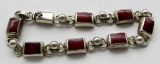MEXICO STERLING BRACELET WITH RED