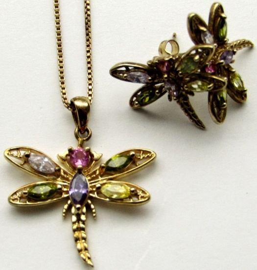 MATHCING SET OF DRAGONFLY NECKLACE AND