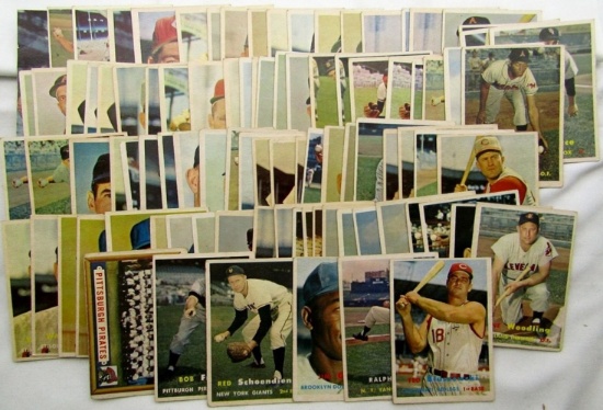 100-1957 TOPPS BASEBALL CARDS-MOSTLY EX-VGEX