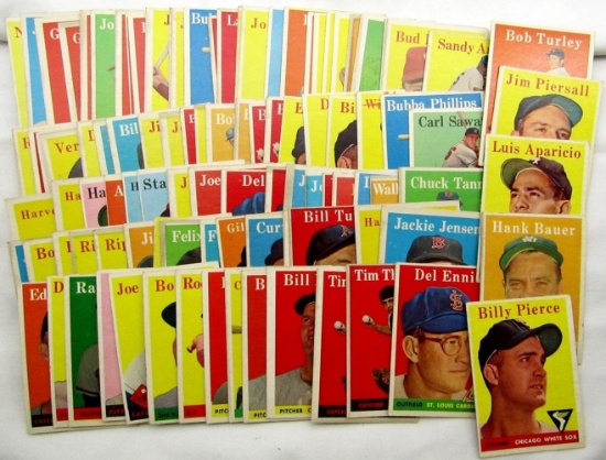 100-1958 TOPPS BASEBALL CARDS MOSTLY EX