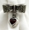 STERLING RING WITH HEART SHAPE AND BOW