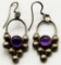 STERLING SILVER EARRINGS WITH PURPLE GEMS