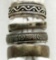 LOT OF 4  BAND TYPE STERLING RINGS