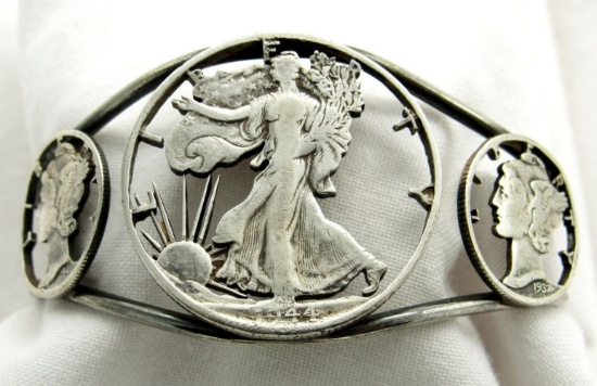 WALKING LIBERTY AND MERCURY DIME STERLING SILVER