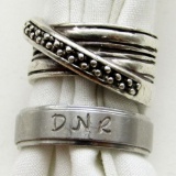 2 STERLING SILVER RINGS BAND- TYPE