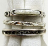 3 STERLING SILVER RINGS SIZES 6-7