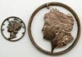 US COIN CUT OUT PENDANTS: (1)MORGAN SILVER