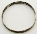 ANTIQUE STERLING MEXICO BANGLE WITH ENGRAVED