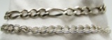 2-STERLING BRACELETS WITH LINKED DESIGNS