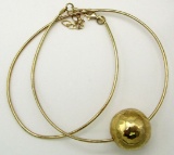 STERLING NECKLACE WITH LARGE CIRCULAR PENDANT