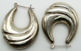 LARGE STERLING HOOP EARRINGS