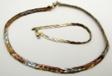 MATCHING ITALY STERLING BRAIDED NECKLACE &