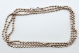 LONG STERLING BEADED NECKLACE MARKED!