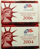 2004 & 2006 U.S. MINT SILVER PROOF SET