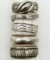 5-ANTIQUE STERLING RINGS WITH DIFFERENT