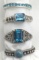 4-STERLING RINGS WITH BLUE STONE ACCENTS