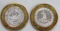 2-$10 GAMING CASINO TOKENS SILVER .999