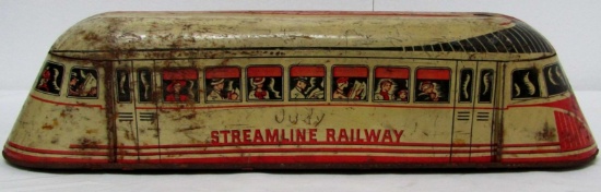 SCARCE VINTAGE STREAMLINE RAILWAY TIN TOY TRAIN