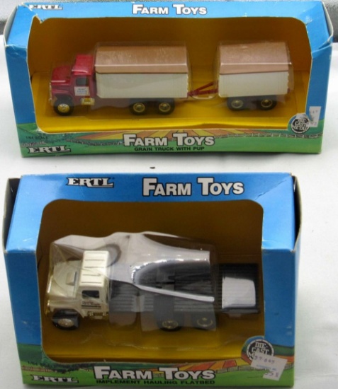 2 ERTL Farm Toys NIB Grain Truck W/PUP Implement