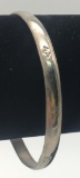 MEXICO STERLING BANGLE WITH STAR ENGRAVINGS