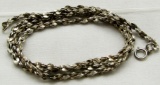 22 INCH STERLING NECKLACE/CHAIN WITH A