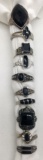 10-ANTIQUE STERLING RINGS WITH BLACK ONYS &