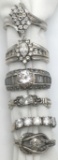 6-ANTIQUE STERLING GOLD FILLED RINGS WITH