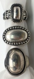3-MODERN STERLING RINGS WITH DIFF DESIGNS