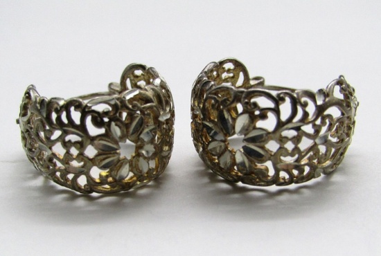 ANTIQUE STERLING HOOP EARRINGS