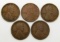 5 LINCOLN WHEAT CENTS BETTER DATES