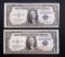 1935E & 1935F $1 SILVER CERT
