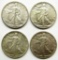4 - WALKING LIBERTY HALF DOLLARS