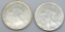 1987 & 1991 AMERICAN SILVER EAGLES