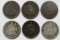 6-SEATED DIMES:  1872, 1885, 1873, 1875-S,