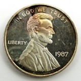 .999 SILVER 1 OZT LINCOlN CENT DESIGN