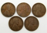 5 LINCOLN WHEAT CENTS BETTER DATES