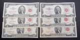 6-$2 RED SEAL U.S. NOTES