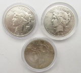 3 - CIRC OR BETTER SILVER DOLLARS;