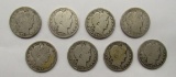 8 - BARBER HALF DOLLARS