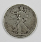 1921-S WALKING LIBERTY HALF DOLLAR- VG