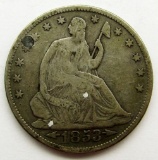 1853 SEATED HALF DOLLAR XF/AU