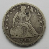 1860-O SEATED DOLLAR GOOD