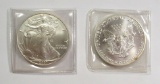 1991 & 2007 .999 SILVER EAGLES U.S. $1 COINS