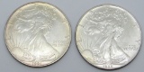 1987 & 1991 AMERICAN SILVER EAGLES