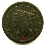 1853 HALF CENT FINE