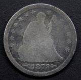 1873 ARROWS AT DATE SEATED QUARTER- AG